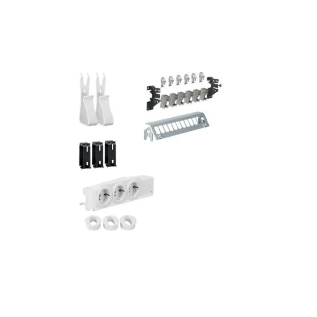 Kit Multimédia Hager UM00M1 avec 3 Prises et 12 Supports de Patch RJ45