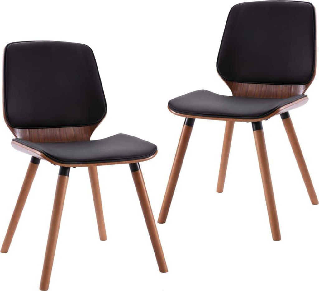 vidaXL Esszimmerstühle 2 Stk. Schwarz Kunstleder