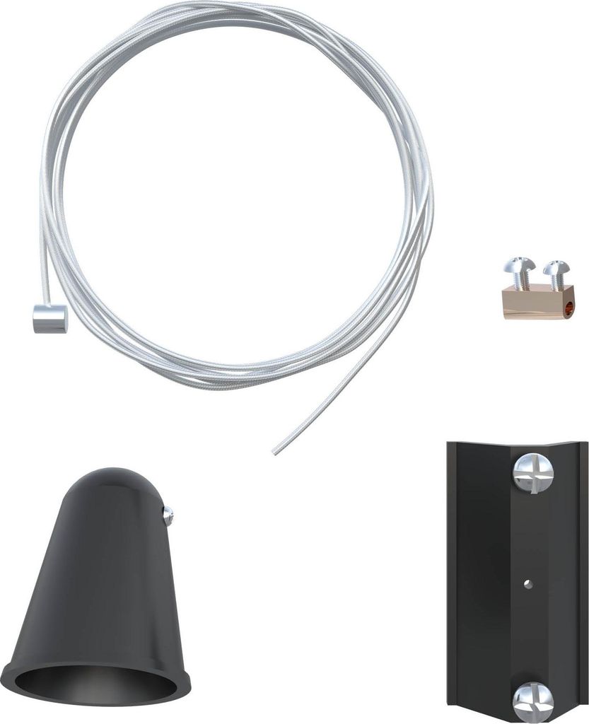 Ledvion - Aufhängeset Schienensystem, 1-Phasen, ohne GU10 Leuchtmittel, Schwarz, spotlight, deckenspot, schienensystem lampen, strahler lampe