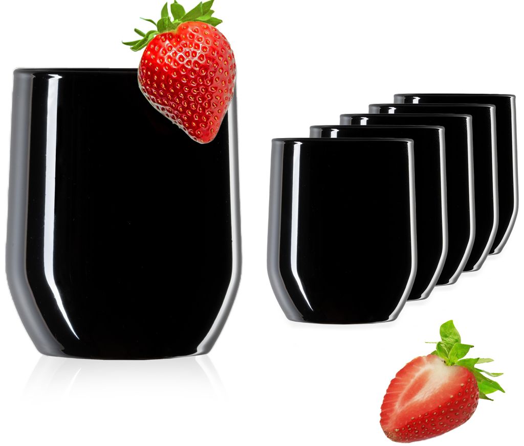 PLATINUX Schwarze Elegante Trinkgläser 300ml (max. 330ml) Produktbild 