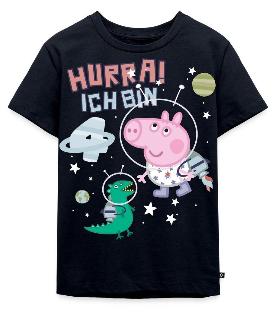 Spreadshirt Peppa Wutz Schorsch Ich bin 4 Jahre Kinder Premium T-Shirt, 110/116 (4 Jahre), Navy