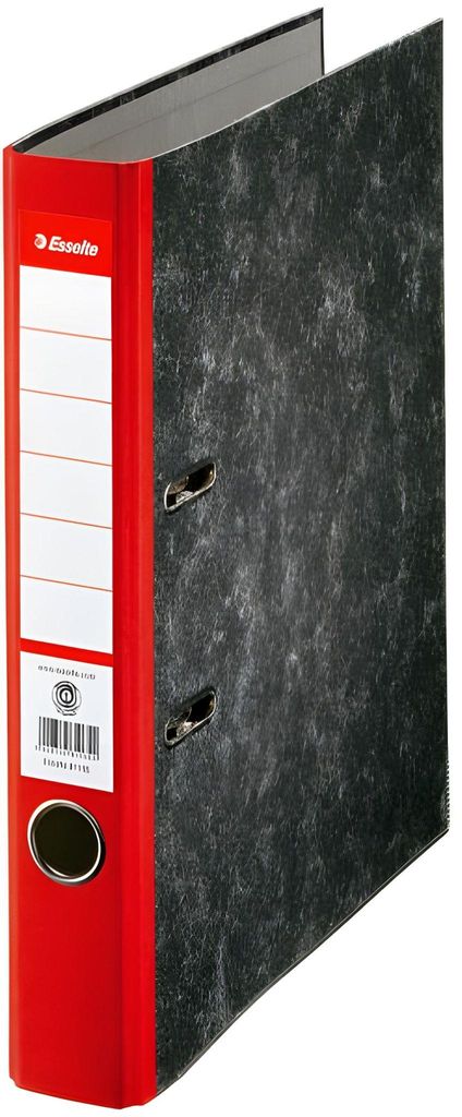 LEITZ Ordner A4 5cm rot Wolkenmarmor mit färbigem Rücken aufgek