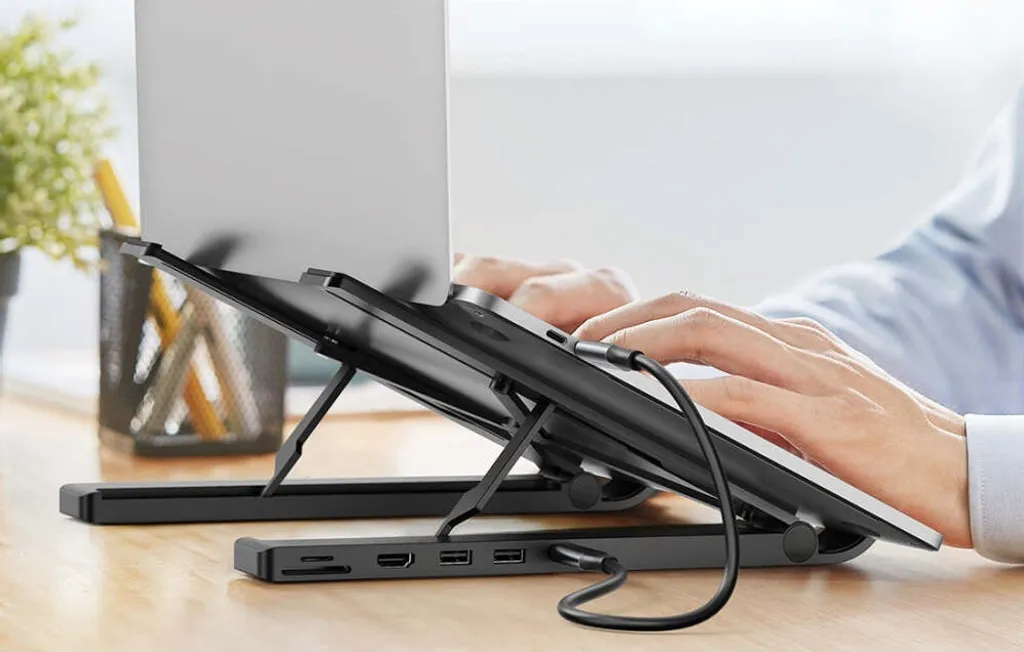 Station d'accueil USB-C 5-en-1 Hub et Support Pliable Aluminium X-Kit - 19