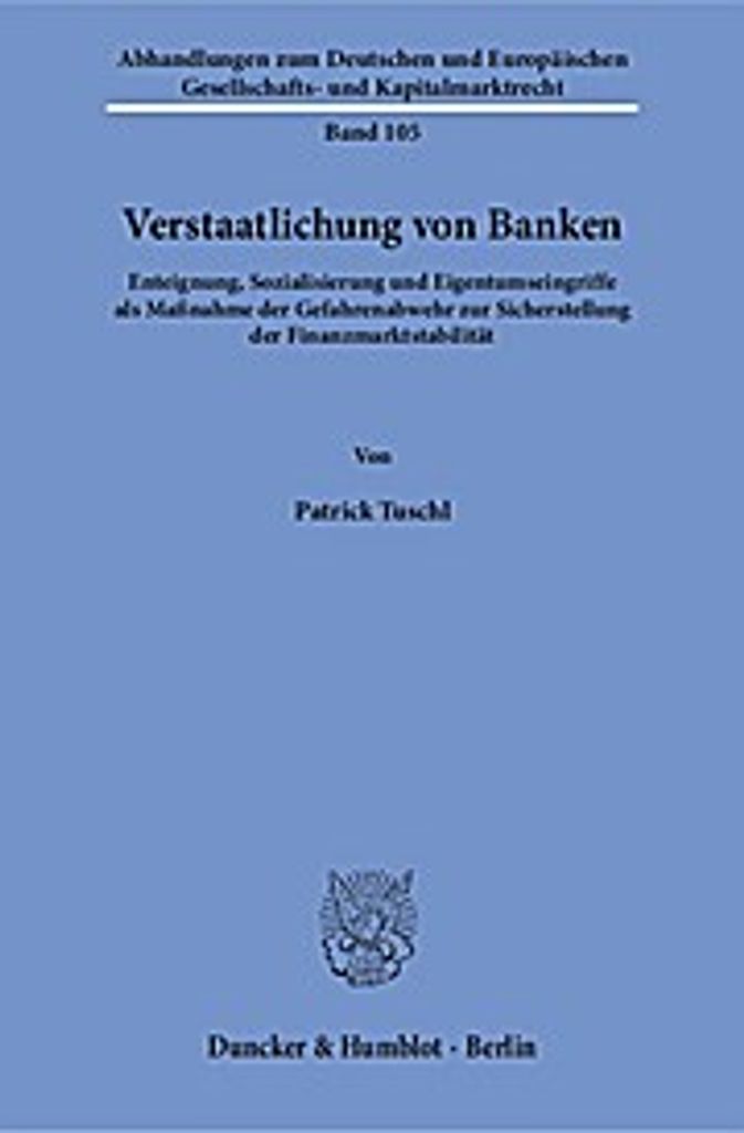 Verstaatlichung von Banken.