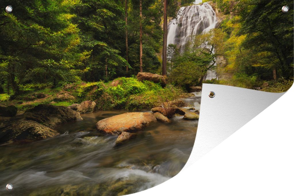MuchoWow 60x40 cm Outdoor-Poster Gartendeko Sichtschutz Garten Poster für den Garten Ein tropischer Regenwald im Klong Lan-Nationalpark