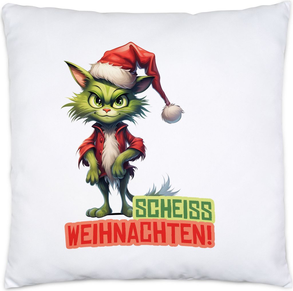 Scheiss Weihnachten Kissen Inkl. Füllung Katzenbesitzer Produktbild 