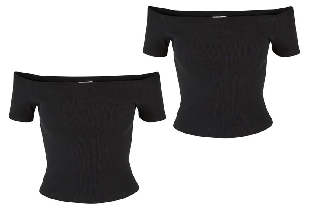 Urban Classics - Oberteil Schulterfrei für Damen(2er-Pack) TN1559 (XL) (Schwarz)