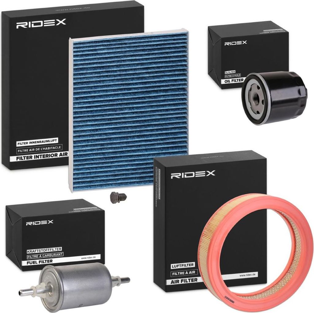 RIDEX Filterset Inspektionspaket Filtersatz für VW Lupo (6X1, 6E1) POLO (6N2) Polo Schrägheck (6N1) Polo Classic (6V2) Polo Variant (6V5)