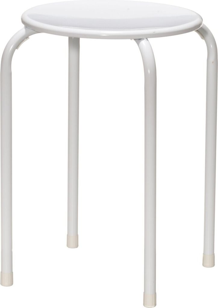 Kovová stolička, Ø 30 cm, bílá Obrázek produktu 