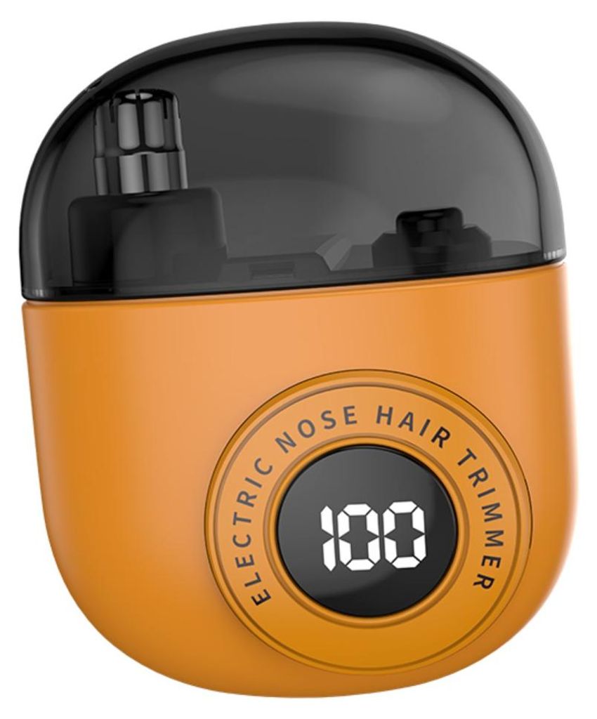INF Elektrischer Nasenhaarschneider Digitalanzeige Edelstahl kompakt 6.3cm Orange