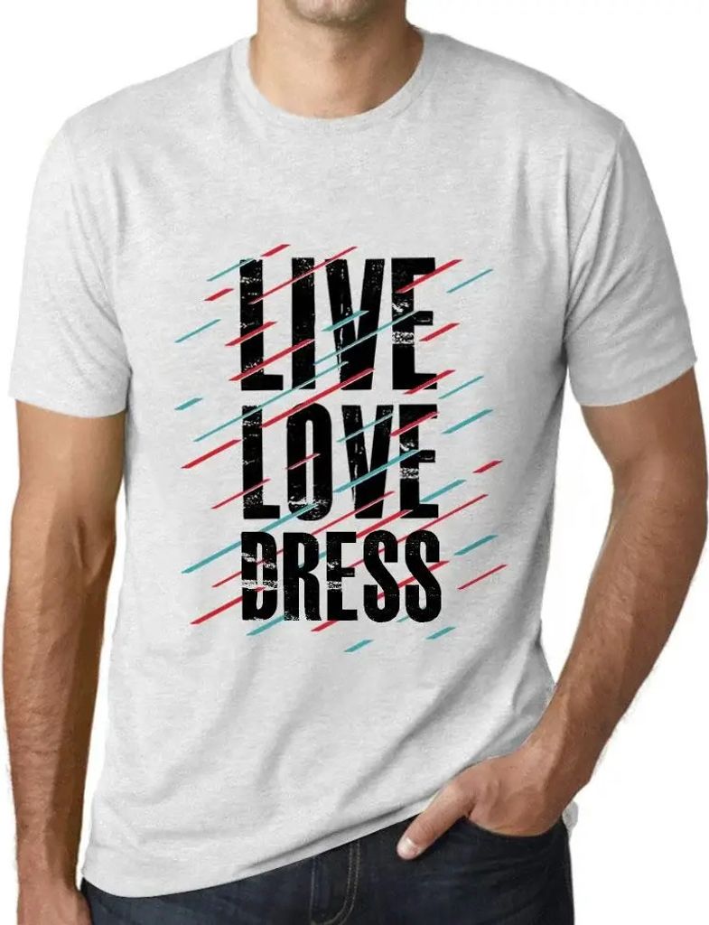 Herren Grafik T-Shirt Liebe leben & kleiden – Live Love & Dress – Öko-Verantwortlich Vintage Jahrgang Kurzarm Lustige Druck Geburtstag Geschen...