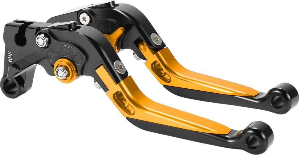 Kurze Lange Brems- und Kupplungshebel für Yamaha YZF R1 09-14 Verstellbare Motorrad Lenker Bremshebel Aluminiumlegierung Schwarz Kopf Goldton Griff