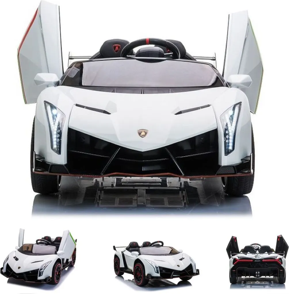 Lamborghini Veneno Enfant 615B Blanche - Roues EVA et Télécommande