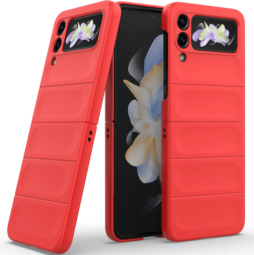 Cover Rigida Rossa per Samsung Z Flip 3 5G - Antiscivolo e Anti-Urti