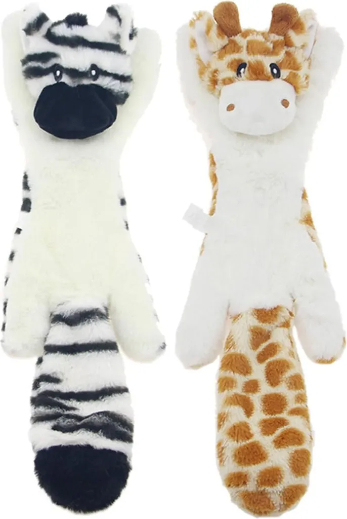 Peluches pour chiens sans rembourrage avec couineur lot de 2 animaux