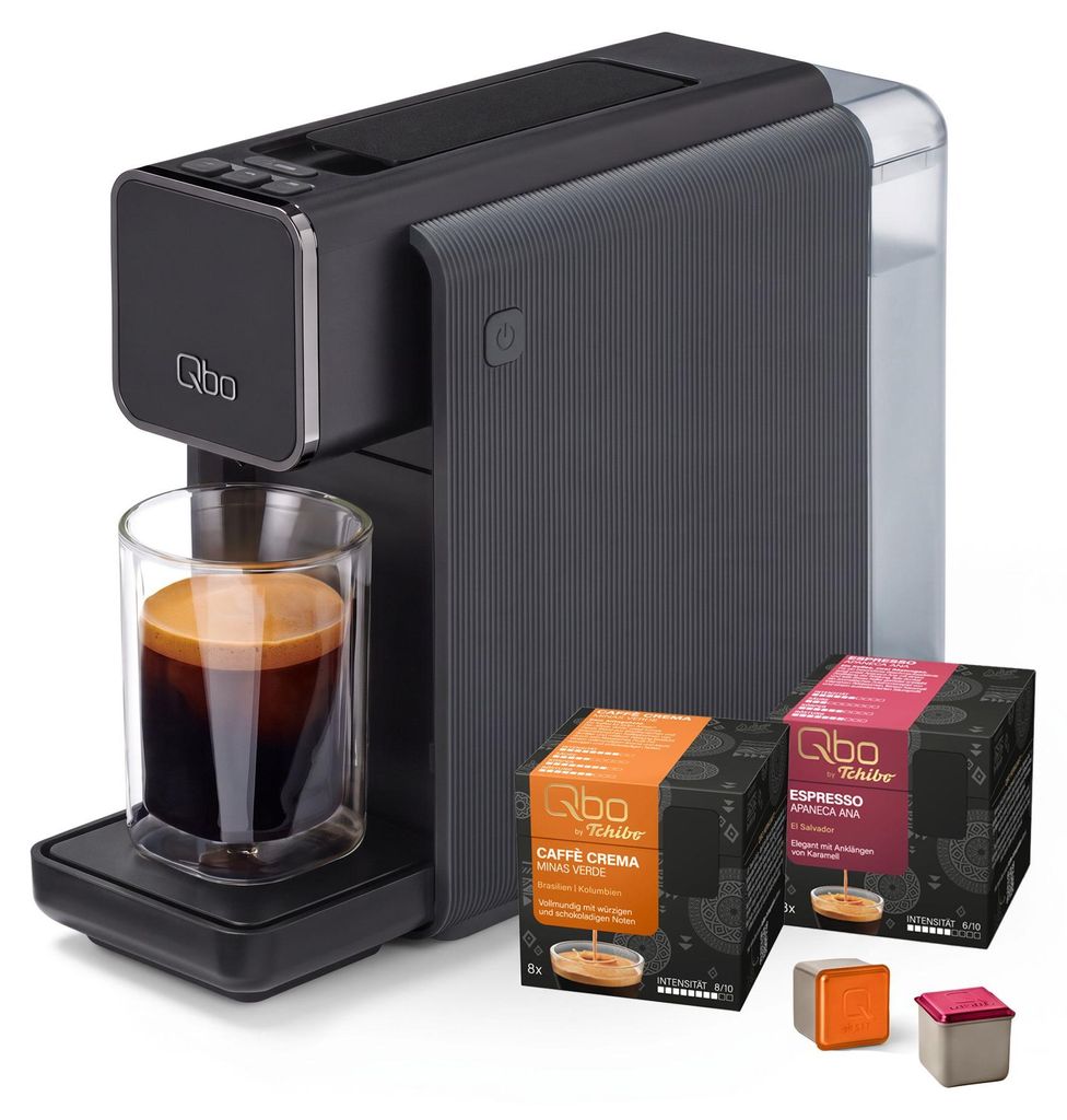Tchibo Qbo ONE Kapselmaschine, Soft Black, inkl. 16 Kapseln Produktbild 