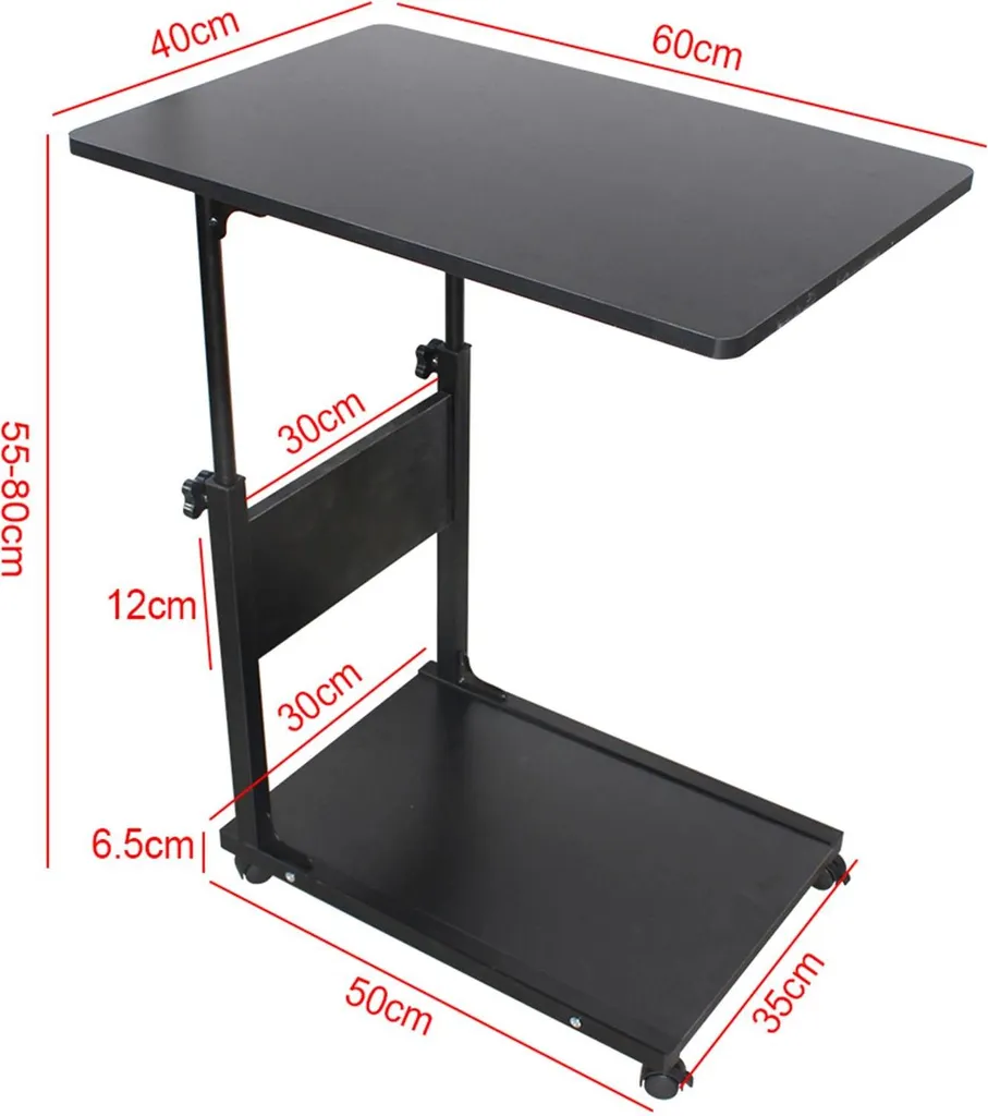 Table basse rectangulaire en métal noir avec roulettes multidirectionnelles