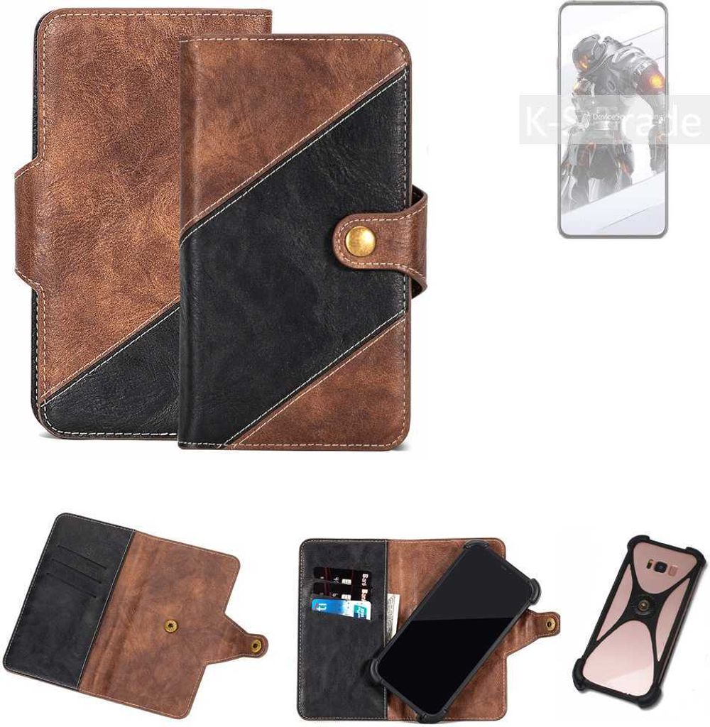 K-S-Trade Handyhülle Schutzhülle Bookstyle Case kompatibel mit nubia Red Magic 7S Pro Klapphülle Cover Hülle Schutztasche 1x