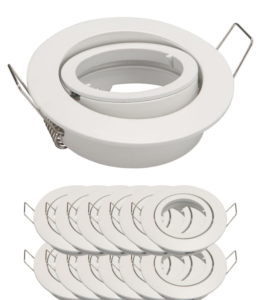 10x Einbaurahmen Mattweiß 818-MA Ø65 mm für Leuchtmittel Produktbild 