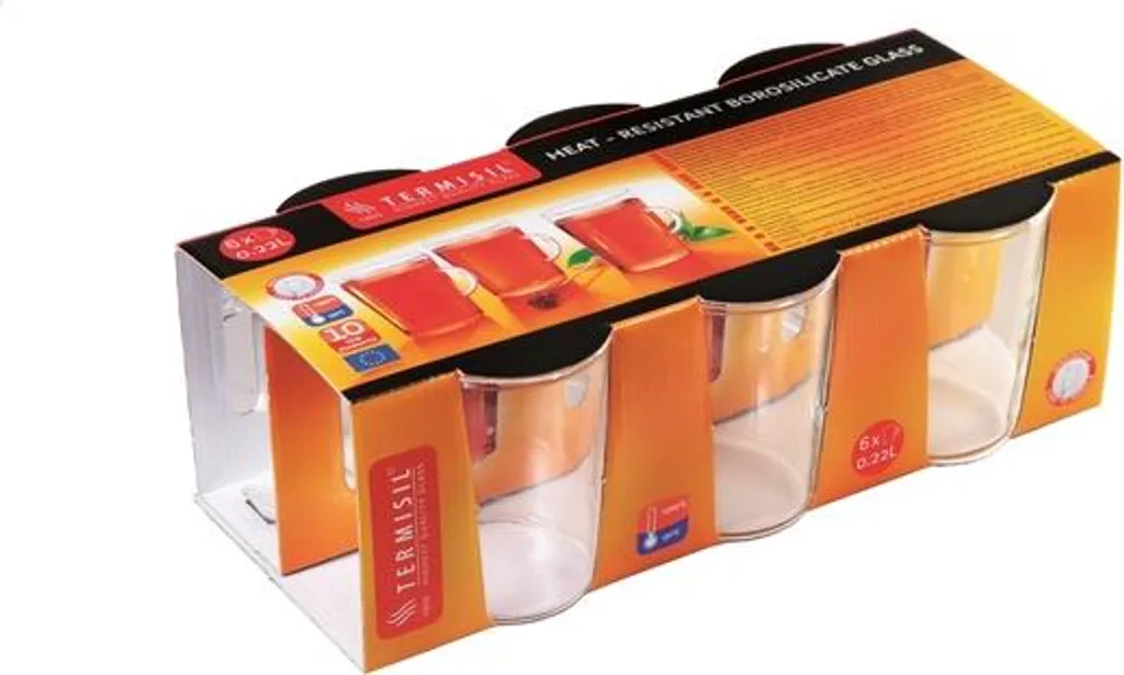 6 Tazze da Caffè e Tè Termisil 220ml - Vetro Resistente Garantito