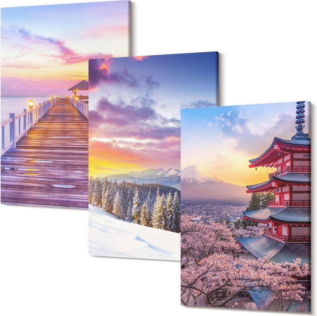 Leinwandbild – Wandbild – Leinwandbilder – Kunstdruck – Polycanvas – Modern – Mehrteilig – 3-Teilig Set – Hochwertig – Geruchslos...