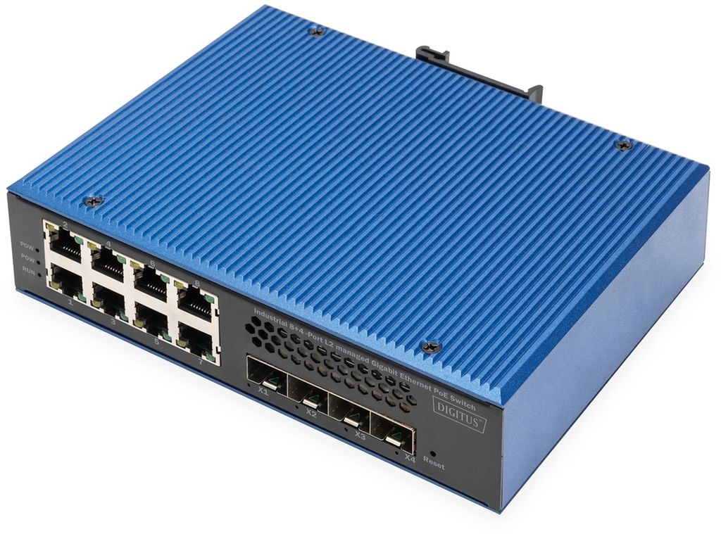 DIGITUS Switch 8 + 4 10G Uplink Port L3 managed Gigabit PoE