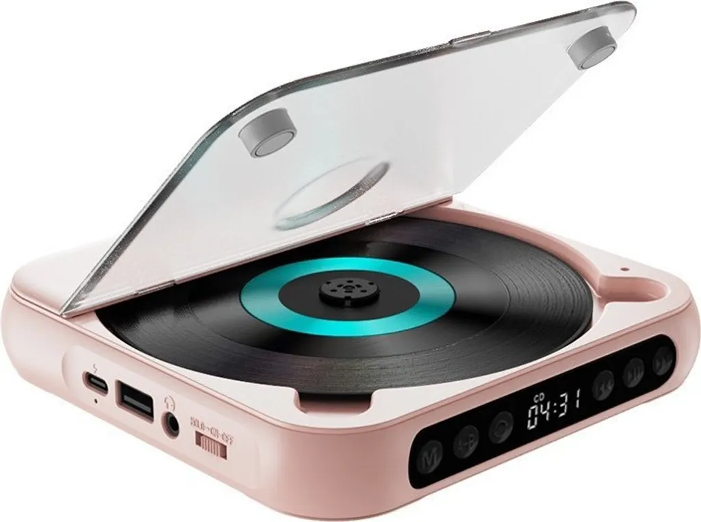 ZELURXX Lettore CD Portatile Rosa Bluetooth USB-C Ultra Sottile