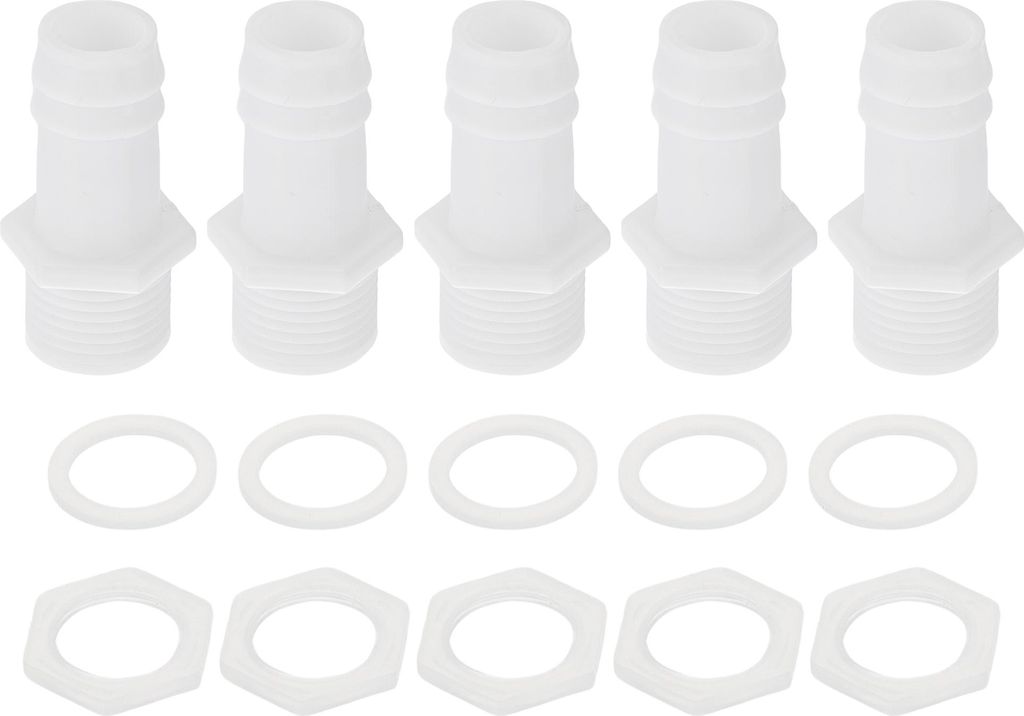 Kunststoff-Schlauchstutzen 5/8" Schlauch-ID G1/2 Männlicher Schlauchanschluss PP 1 Set