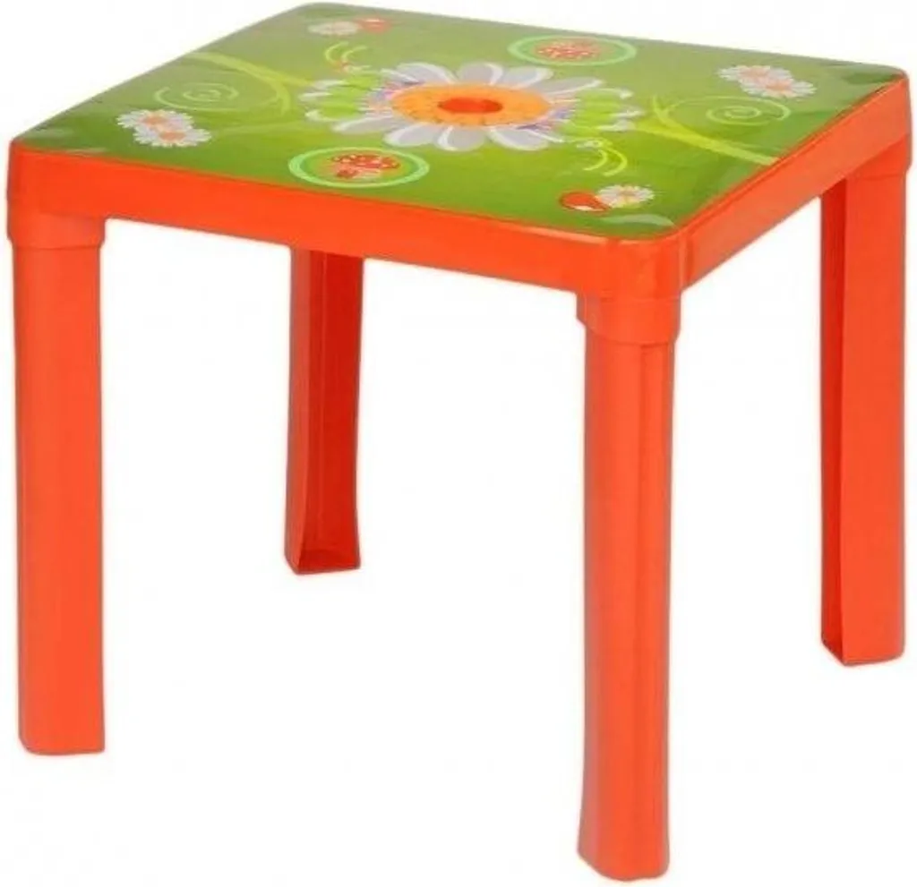 Table en plastique rouge résistante et empilable pour gain de place