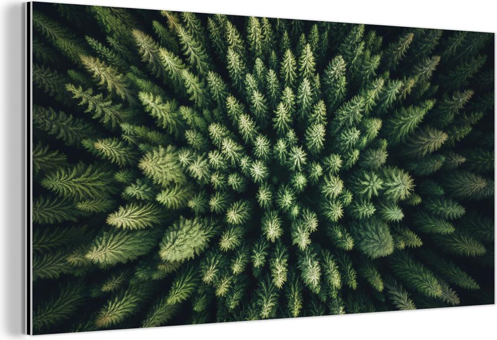 MuchoWow Wanddekoration Metall Metallbild Wandkunst 120x60 cm Bäume - Nadelwälder - Struktur MuchoWow Aluminium Gemälde - Metalbilder