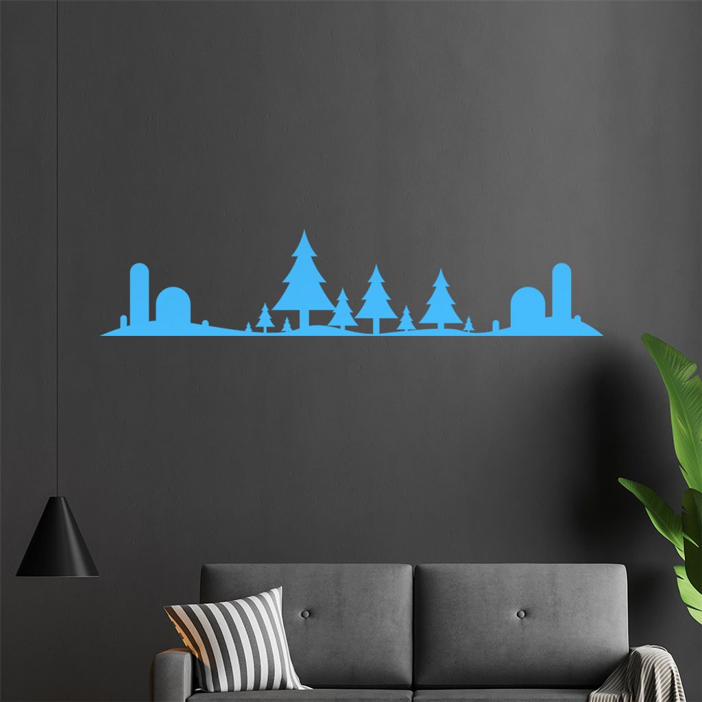 KIWISTAR Kindliche Landschaft Wandtattoo in 6 Größen - Wandaufkleber Wall Sticker - Dekoration, Küche, Wohnzimmer, Schlafzimmer, Badezimmer