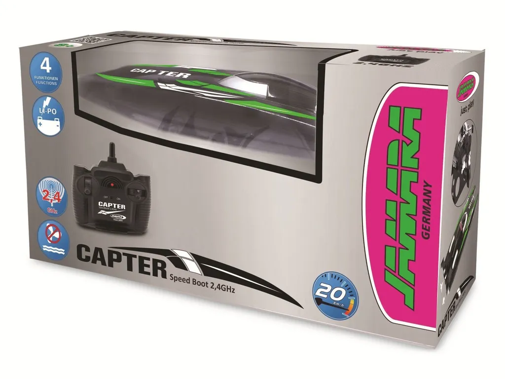Bateau de Course Télécommandé Jamara Speedboot avec Batterie LiPo 7,4V