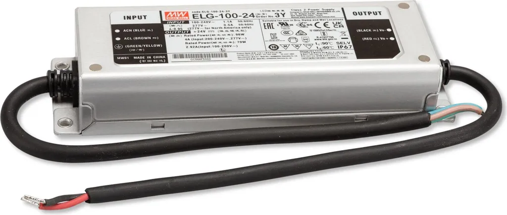 Alimentation LED 24V 96W ELG-100-24-3Y Anti-Surtension et Étanche IP67