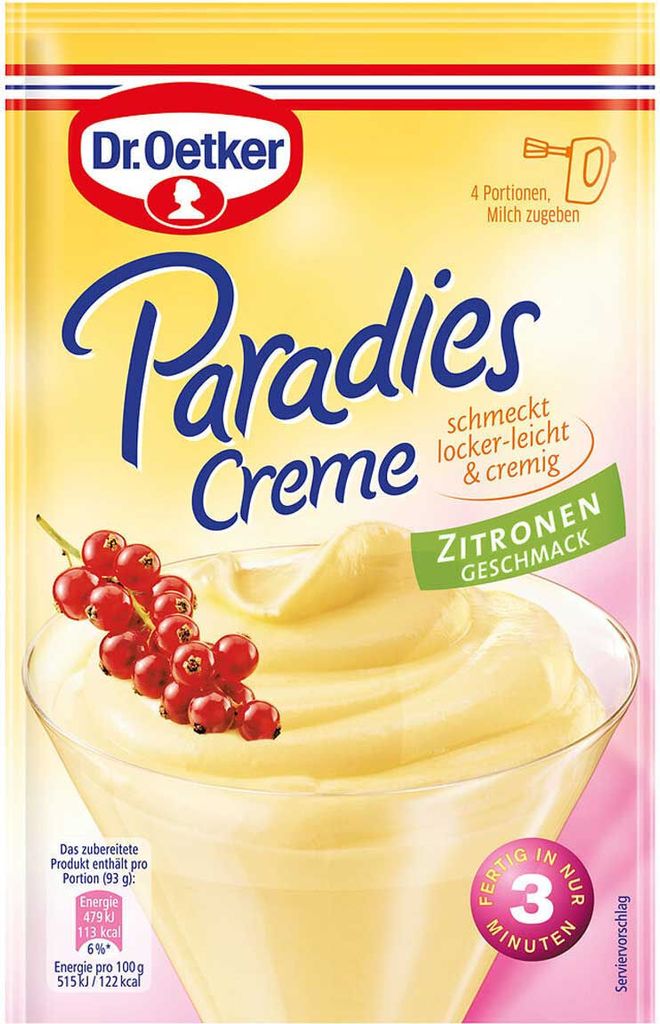 Crème Paradis saveur Citron Dr.Oetker 72,5g Image du produit 