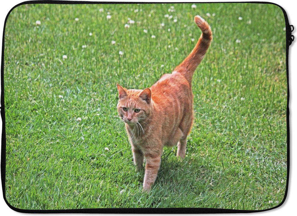 MuchoWow Laptop Hülle 13 Zoll Katze - Rot - Katze - Mädchen - Kinder - Jungen - Kind Laptoptasche - Laptophülle - Sleeve - Rundumschutz