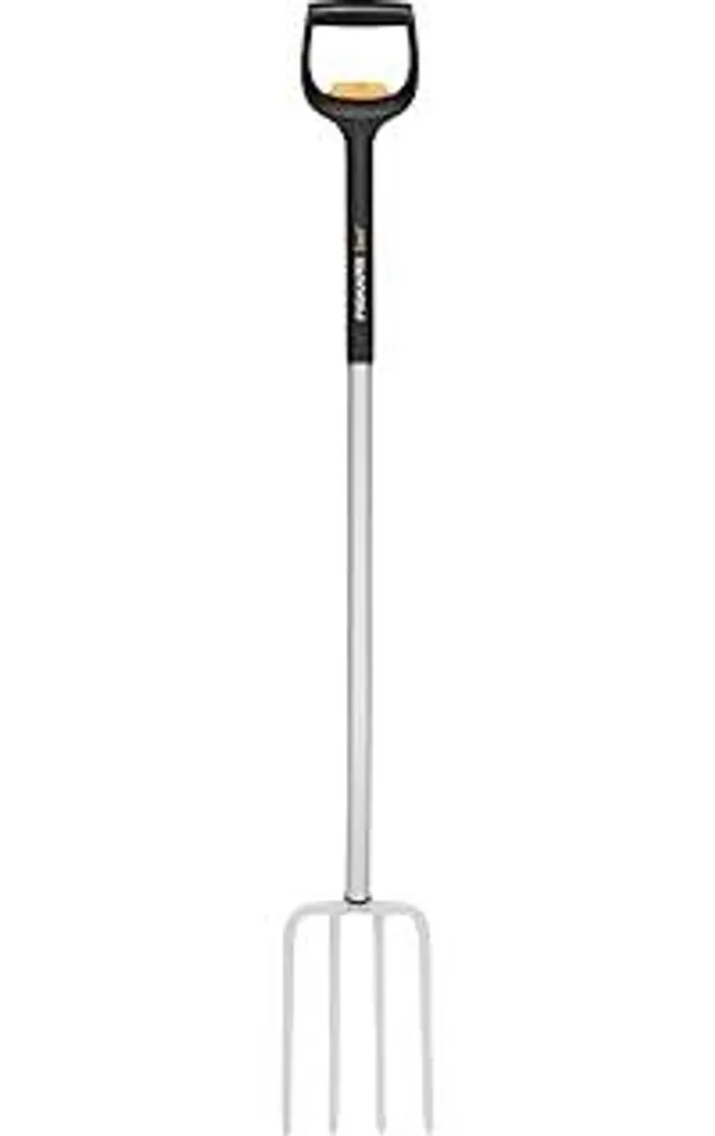 Forca telescopica Fiskars per terreni duri e sassosi, con 4 rebbi, lunghezza da 1,10 m a 1,30 m, acciaio al boro di alta qualità, nero/argento, SmartFit, 1070717