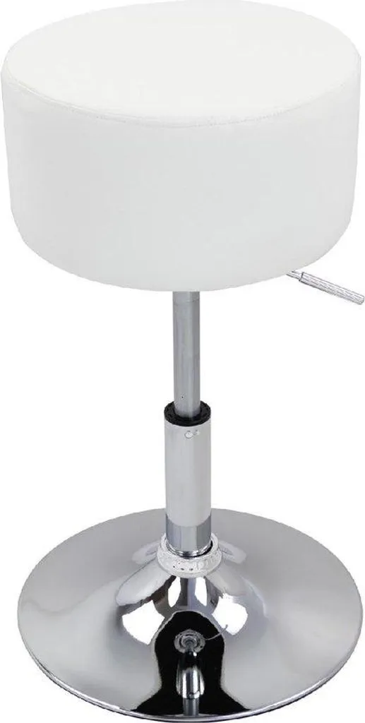 Tabouret de cuisine blanc pour îlot central - Assise réglable et dossier