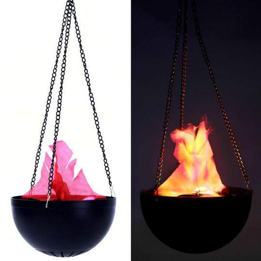 Hängendes Flammenlicht 3D Fake Fire Light Halloween Dekor Nachtlicht für Weihnachtsfest Lagerfeuer Nachtclubs Home Bar Hotel Dekoration