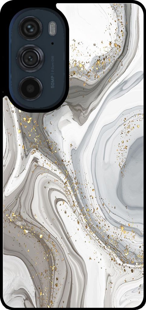 Smartphonica Phone Case Fit für Motorola Edge 30 Pro mit Marmor-Druck - TPU zurück Abdeckung Fall Marmor-Design - Silber