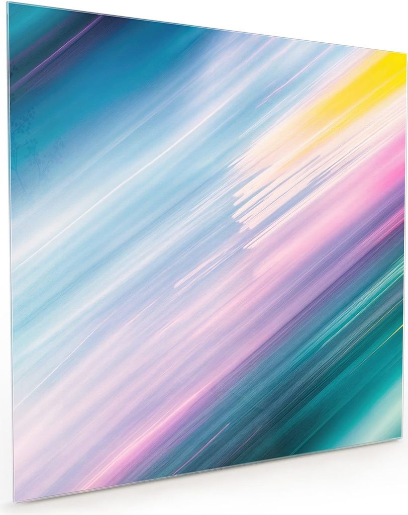 Küchenrückwand Spritzschutz Glas mit Motiv Farbiges Streifenmuster 40 x 40 cm