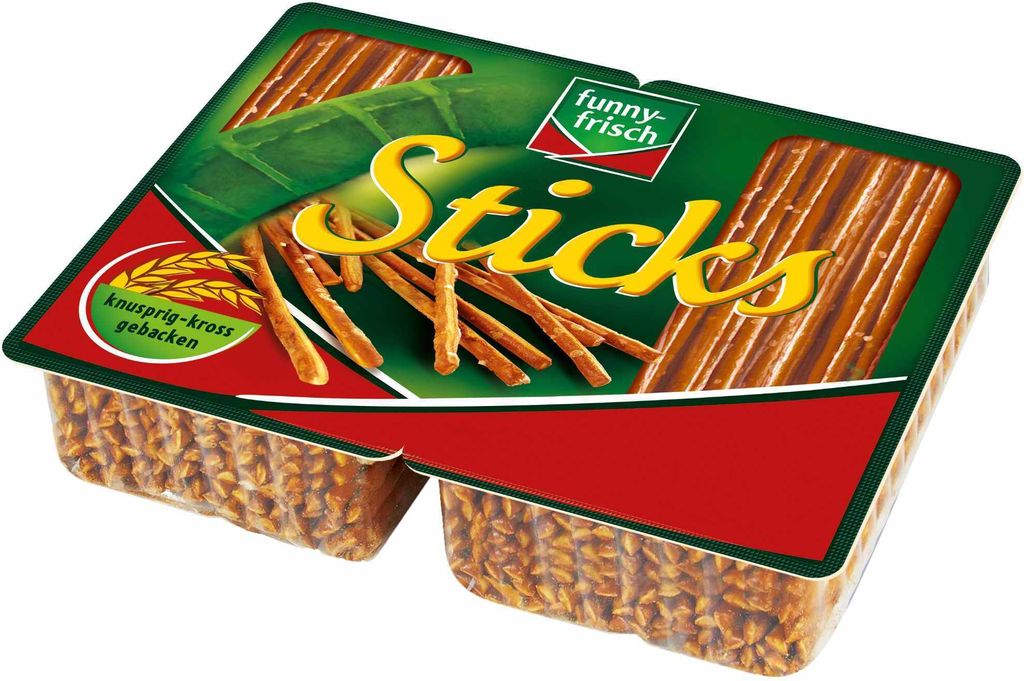 funny frisch Sticks 2 Frischepacks Laugengebäck Stangen Produktbild 