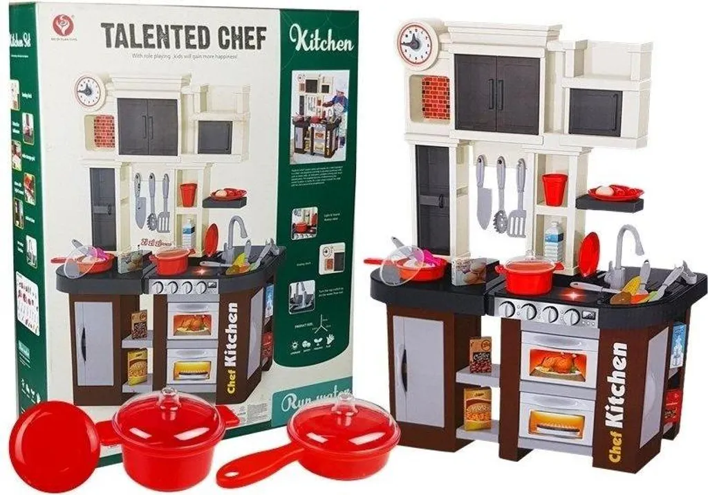 Kitchenette enfant bois 84 cm avec sons et lumières pour s'amuser