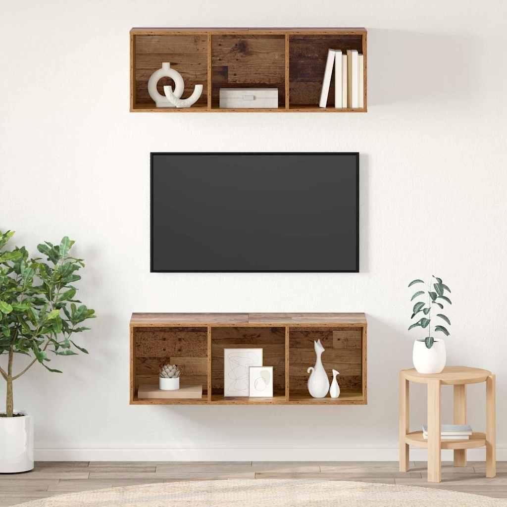 Wandmontierte TV-Schränke 2 pcs Altholz 37 x 37 x 107,5 cm