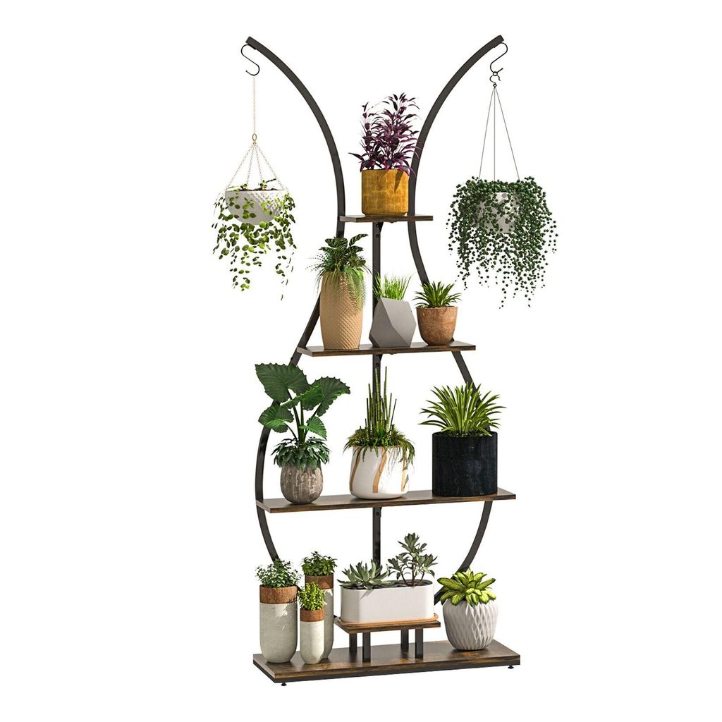 Blumenregal 181 cm XXL – Mehrstöckiger Pflanzenständer mit hoher Blumentreppe für Balkon, Garten, Terrasse & Wohnzimmer, platzsparendes Pflanz...