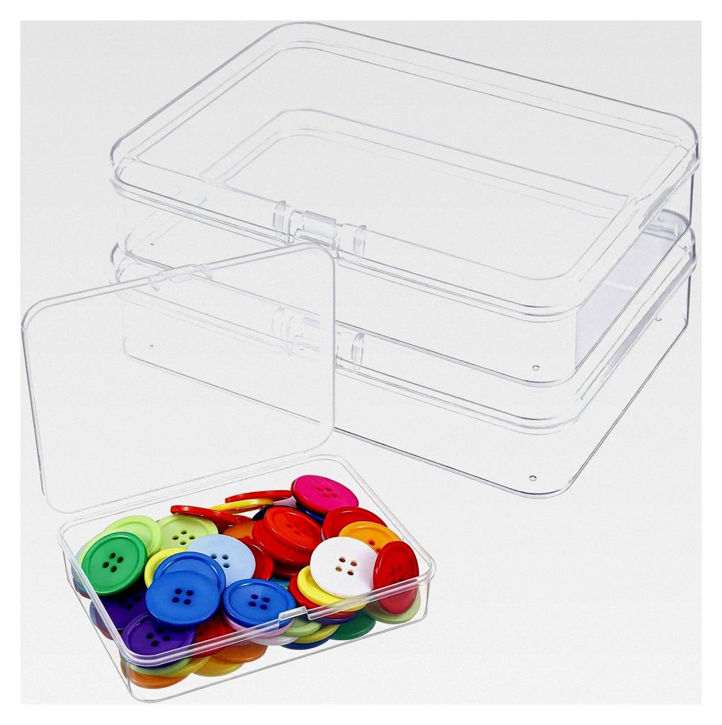 2 Stück Kleine Mini Kunststoff Aufbewahrungsbox 11,5 x 8,5 cm mit Deckel