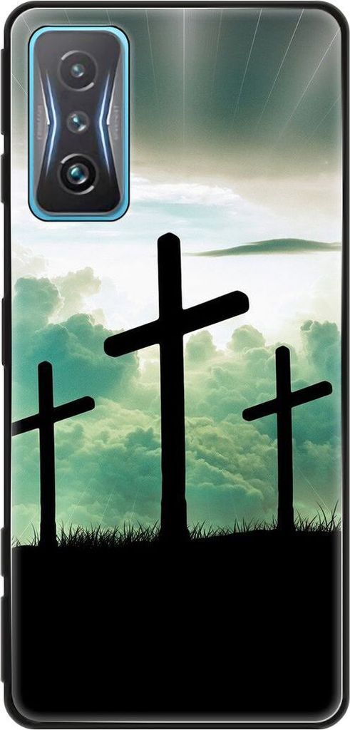 König Design Hülle kompatibel mit Xiaomi Redmi K50 Gaming Kunststoff Soft Handyhülle - Handy Case Kreuze