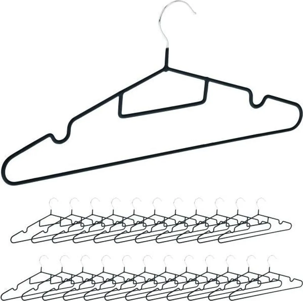 Set 24 Appendiabiti Gommati Neri - Design Sottile e Moderno Salvaspazio