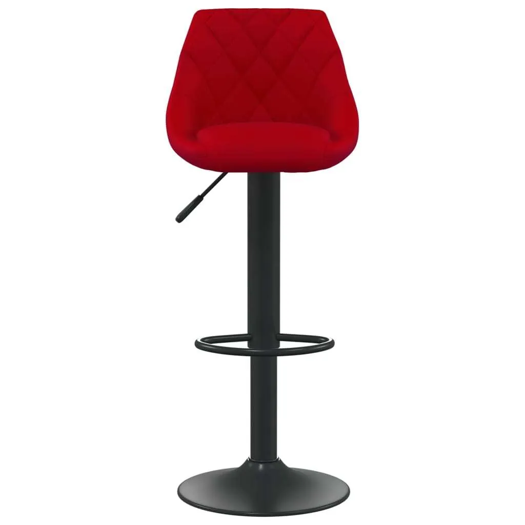 Sgabello da Bar in Velluto Rosso Vino: Seduta Vintage Design Elegante - 3