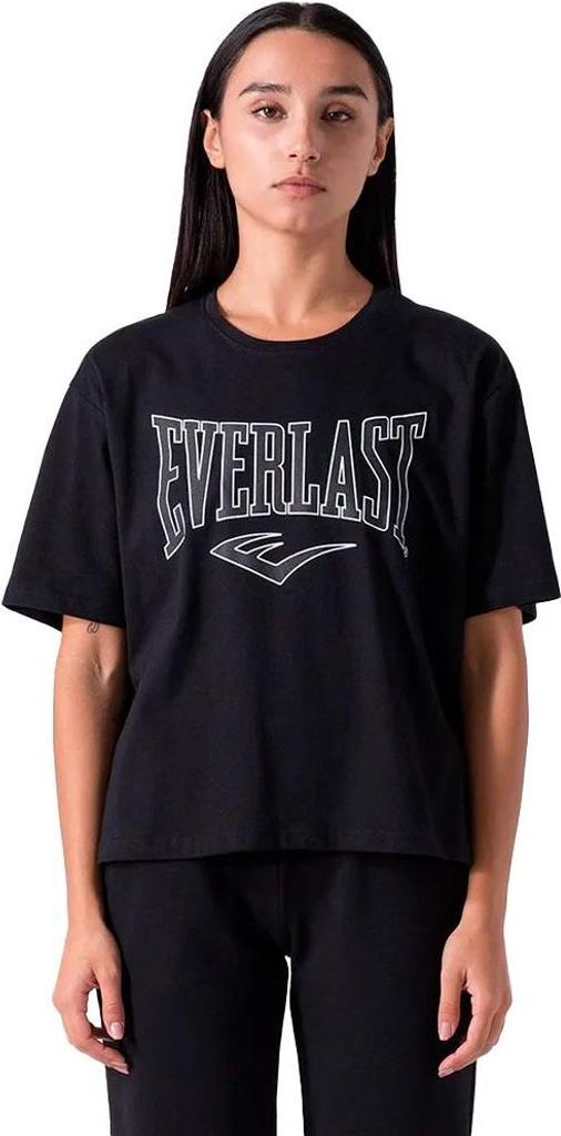 Everlast Oversize Logo Kurzarm-t-shirt Schwarz S Frau Schwarz S