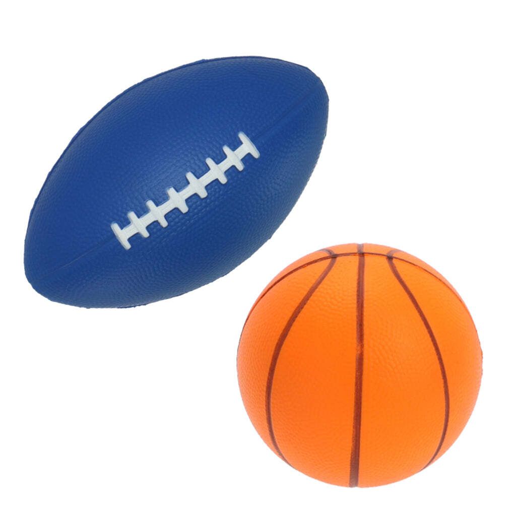 Weicher Spielball für Kinder, 10 cm, zufälliges Basketball- oder Rugbyball-Design